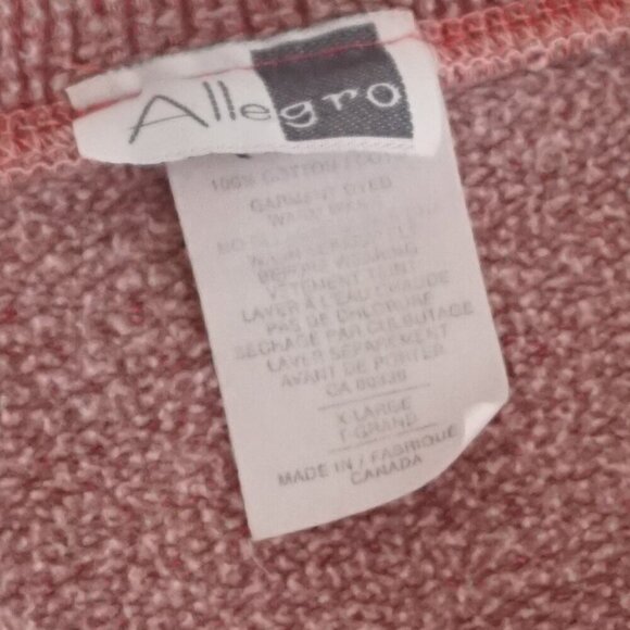 Vintage Allegro Maroon Button Collar 100% Cotton Lightweight Sweater XL - Picture 9 of 9